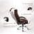 Silk Leatherette Executive High Back Chair (Brown) - top_view