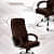 Silk Leatherette Executive High Back Chair (Brown) - rear_view