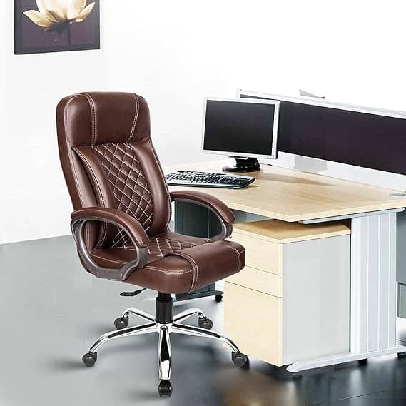 Leatherette-BROWN Office Chair