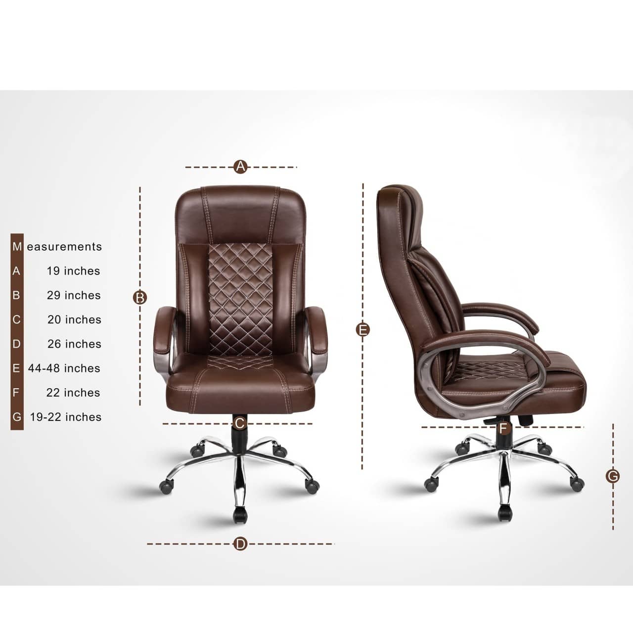 Leatherette-BROWN Office Chair