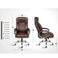 Leatherette-BROWN Office Chair - top_view