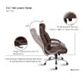 Leatherette-BROWN Office Chair - rear_view