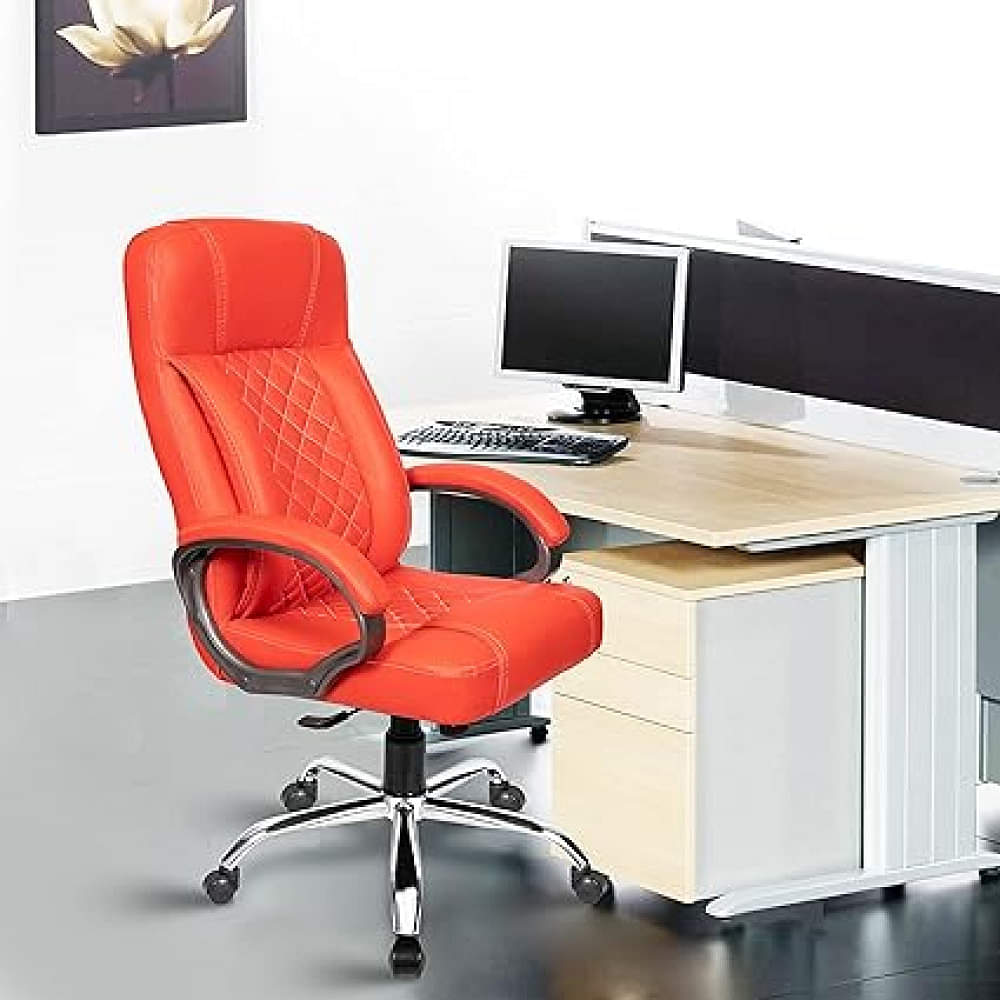 Leatherette-ORANGE Office Chair - photo