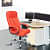 Leatherette-ORANGE Office Chair - photo