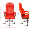 Leatherette-ORANGE Office Chair - top_view