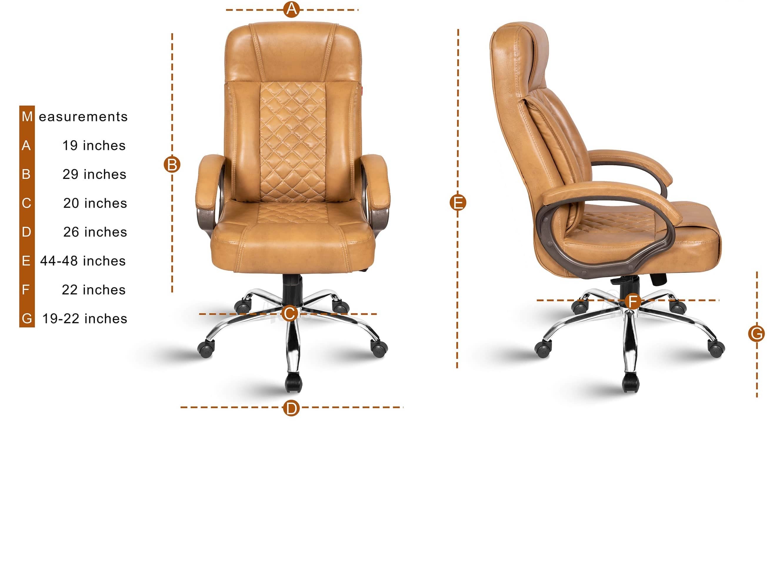 Leatherette-Beige Office Chair