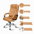 Leatherette-Beige Office Chair - top_view