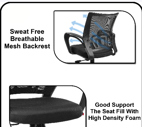 Mesh Mid-Back Ergonomic Office Chair