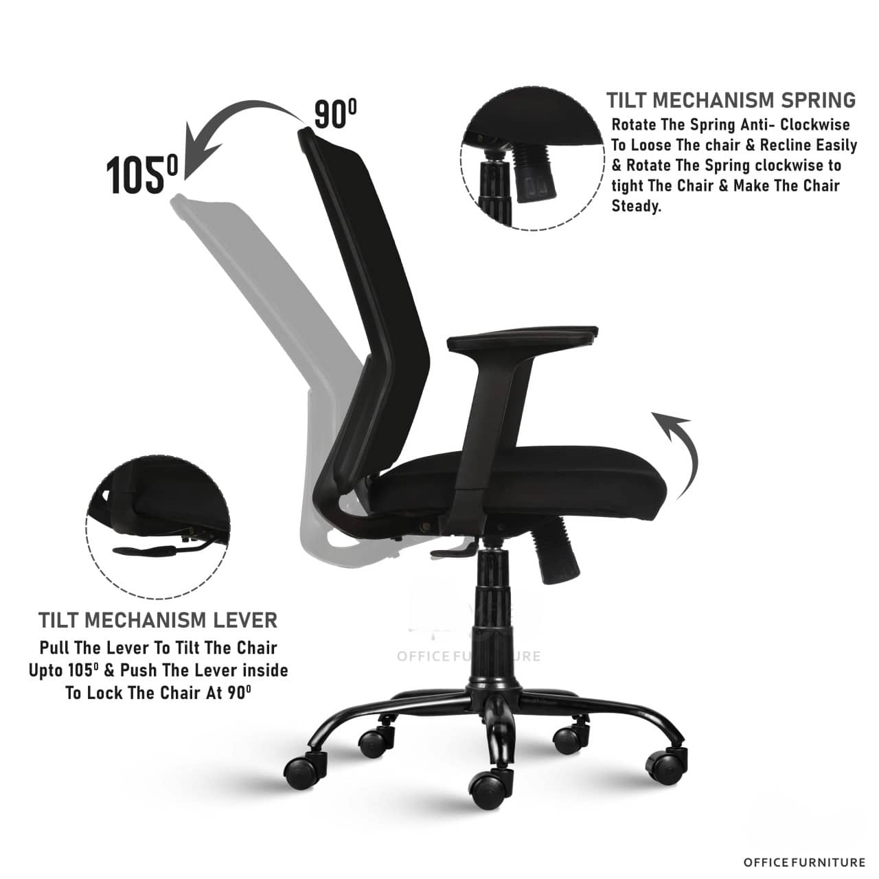 Mesh Mid-Back Ergonomic Office Chair