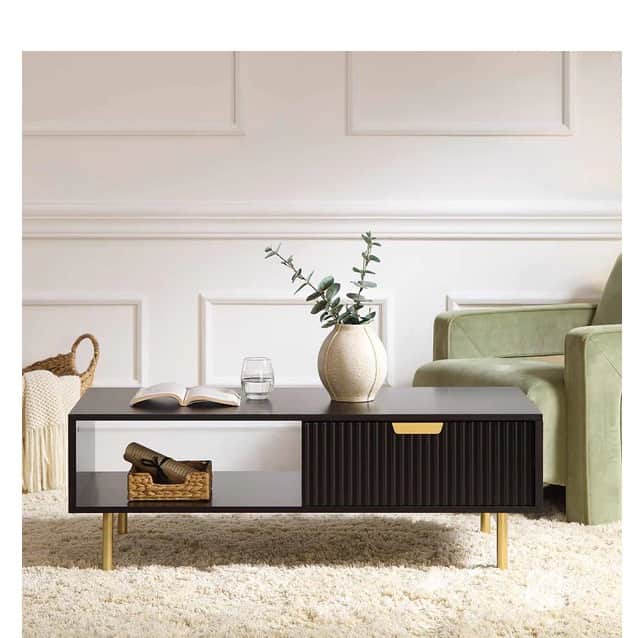 Sapa Wooden Center Table for Living Room In Black finish - front_view