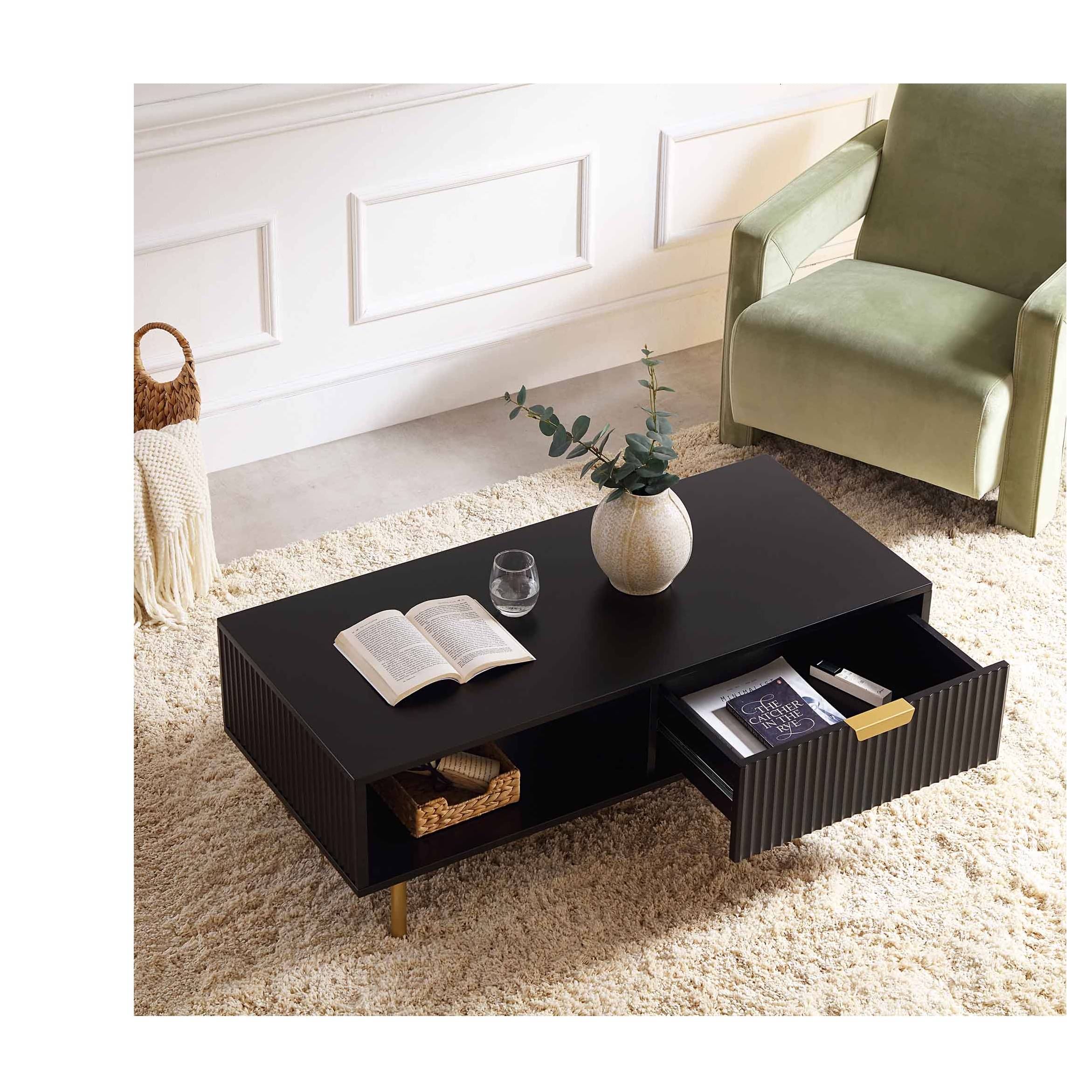 Sapa Wooden Center Table for Living Room In Black finish