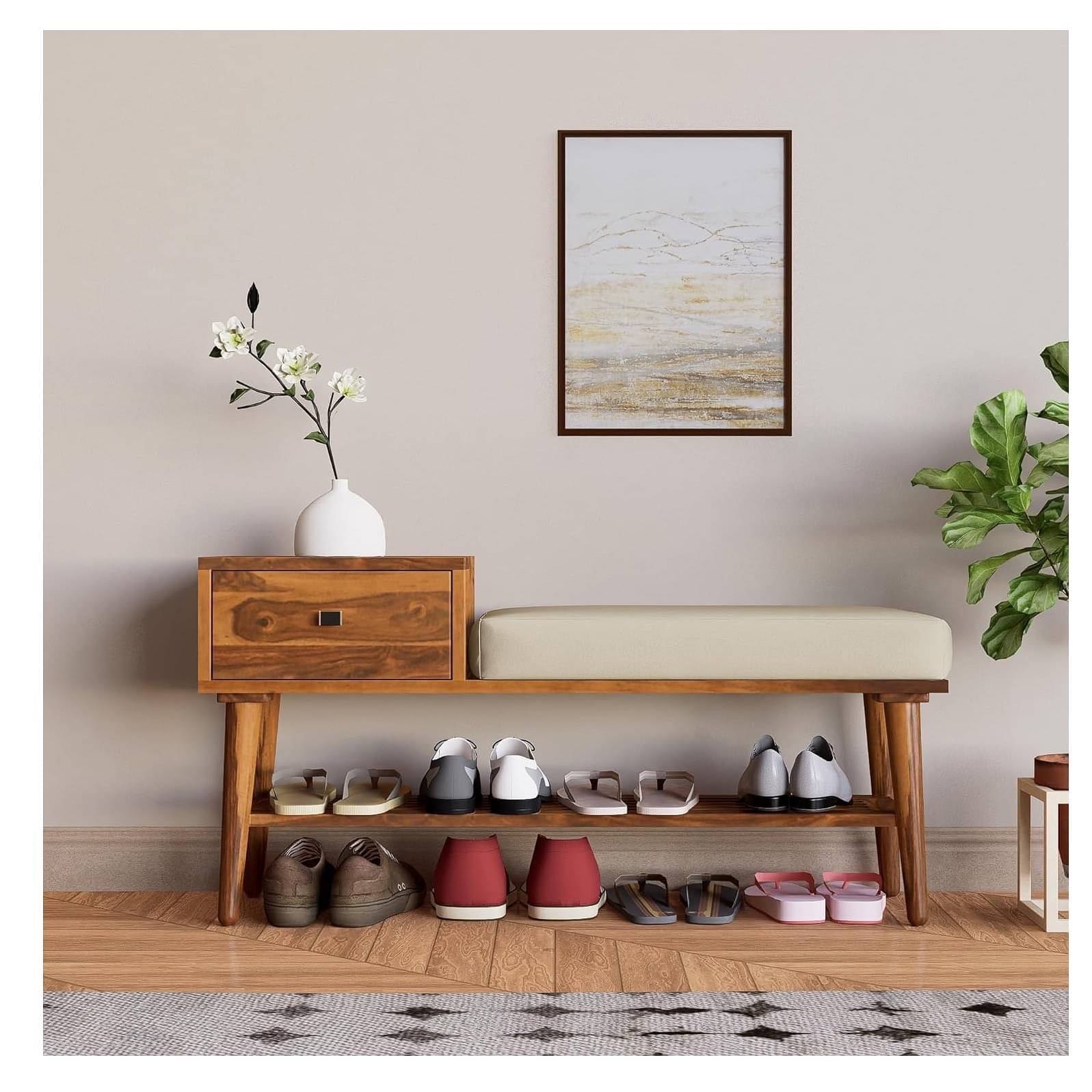 Wooden Shoe Rack Organizer for Home