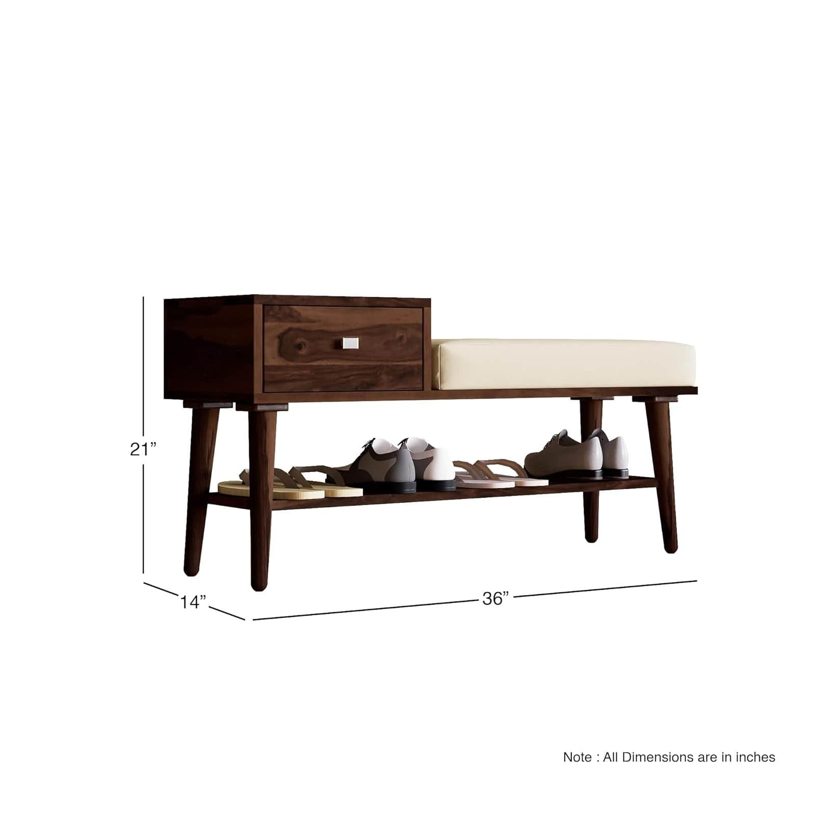 Wooden Shoe Shoe rack Organizer ( Walnut Finish) - right_view