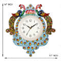 Hand Painted Peacock Decorative Wall Clock - photo