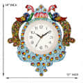 Hand Painted Peacock Decorative Wall Clock - front_view