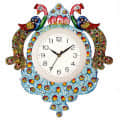 Hand Painted Peacock Decorative Wall Clock - top_view