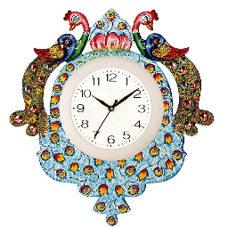 Hand Painted Peacock Decorative Wall Clock - rear_view
