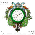 Peacock Decorative Wall Clock 14"/13" - photo