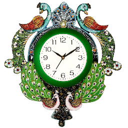 Peacock Decorative Wall Clock 14"/13" - top_view