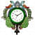 Peacock Decorative Wall Clock 14"/13" - top_view