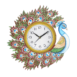 Peacock Decorative Wall Clock 13"/13" - rear_view