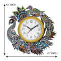 Peacock Decorative Wall Clock (13 inch) - front_view