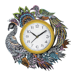 Peacock Decorative Wall Clock (13 inch) - rear_view