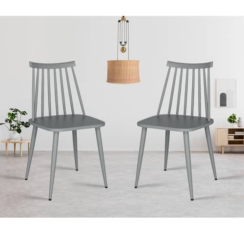 Argo Set of 2 Plastic Dining Chair (Grey)