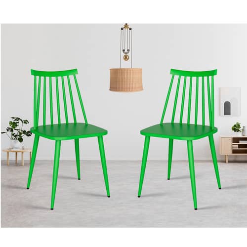 Argo Set of 2 Plastic Dining Chair (Green)