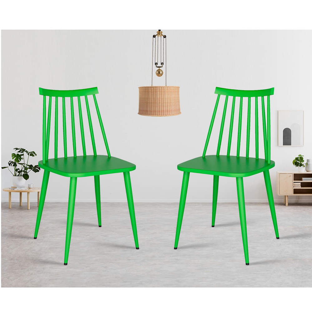 Argo Set of 2 Plastic Dining Chair (Green) - photo