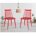 Argo Set of 2 Plastic Dining Chair (Red) - photo