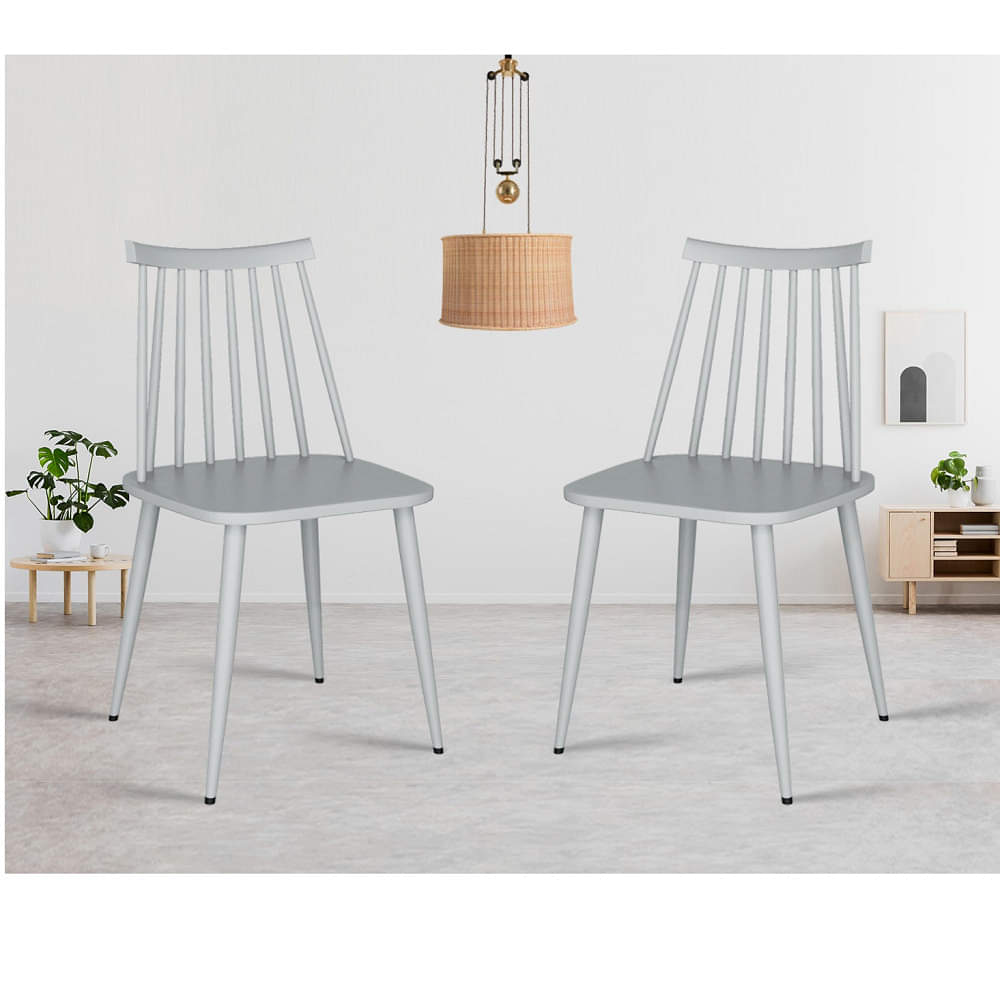 Argo Set of 2 Plastic Dining Chair (White) - photo