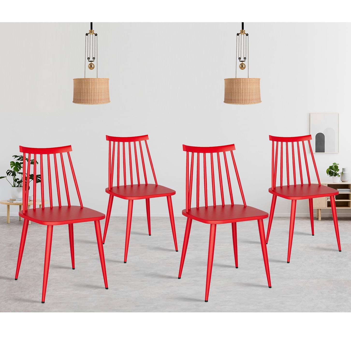 Argo Plastic Dining Chair (Red)