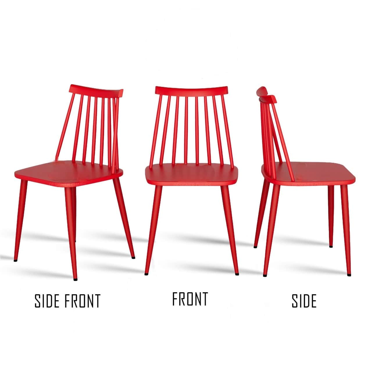 Argo Plastic Dining Chair (Red) - front_view