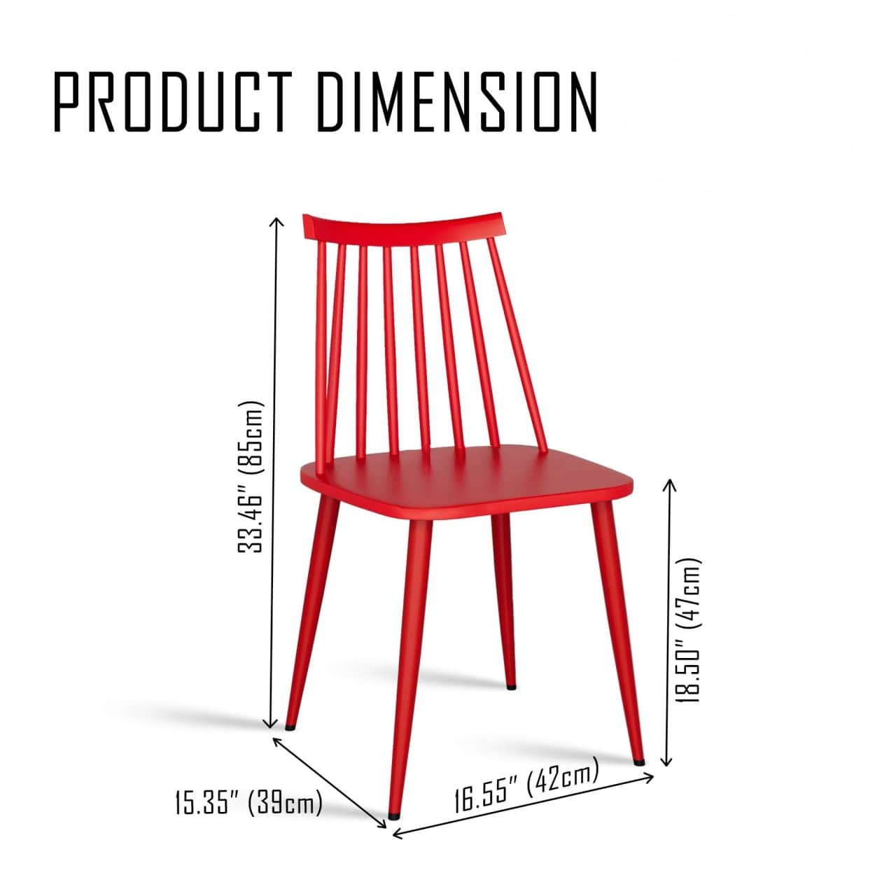 Argo Plastic Dining Chair (Red) - top_view
