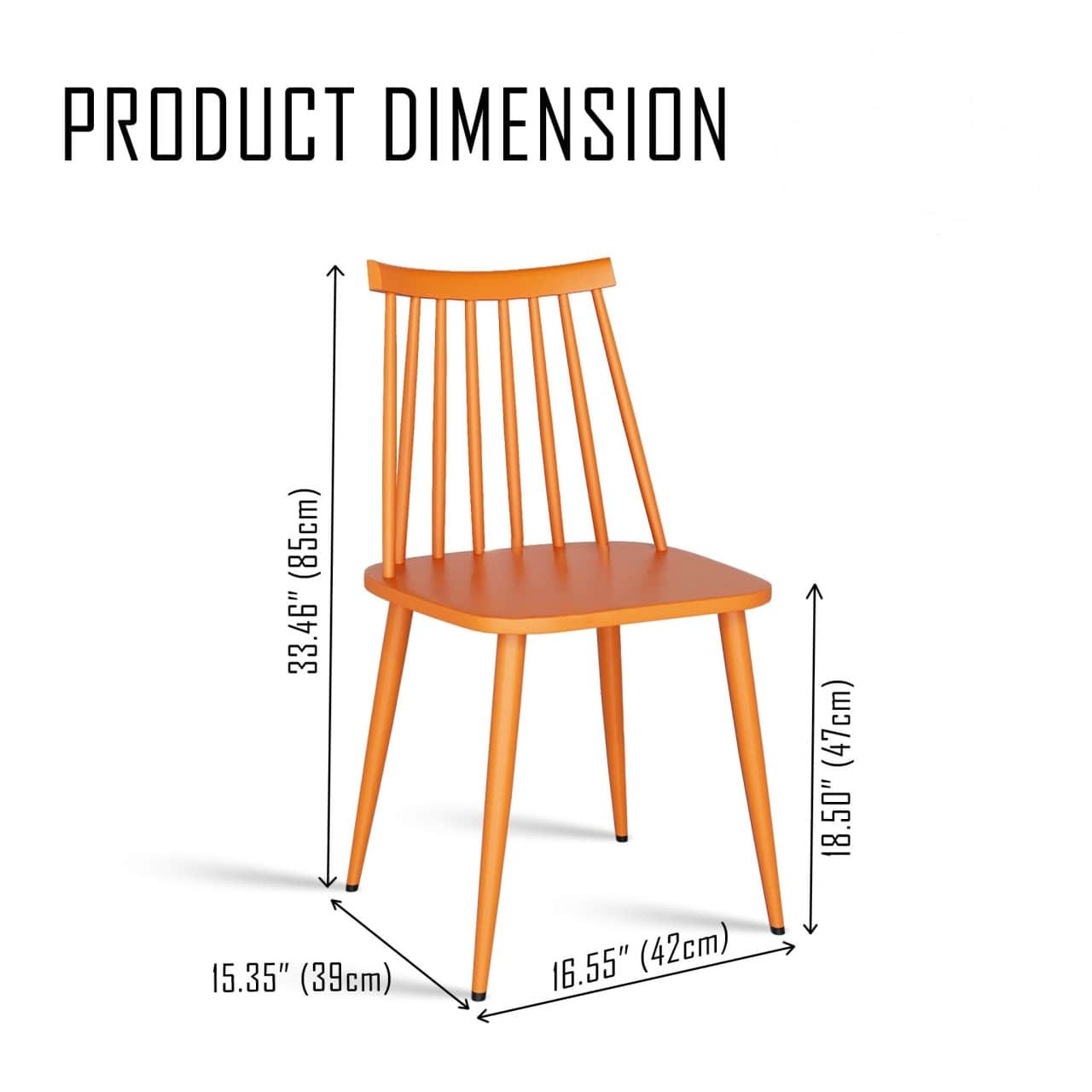 Argo Plastic Dining Chair (Orange) - top_view
