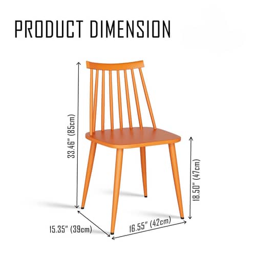 Argo Plastic Dining Chair (Orange)