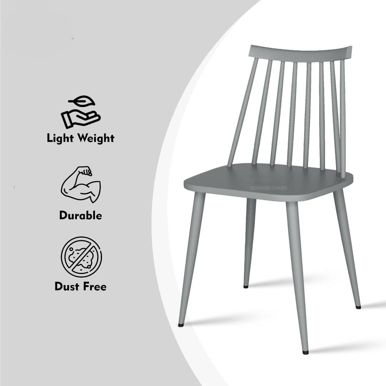 Argo Plastic Dining Chair (Grey)