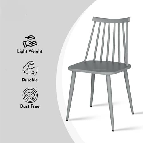 Argo Set of 2 Plastic Dining Chair (Grey)