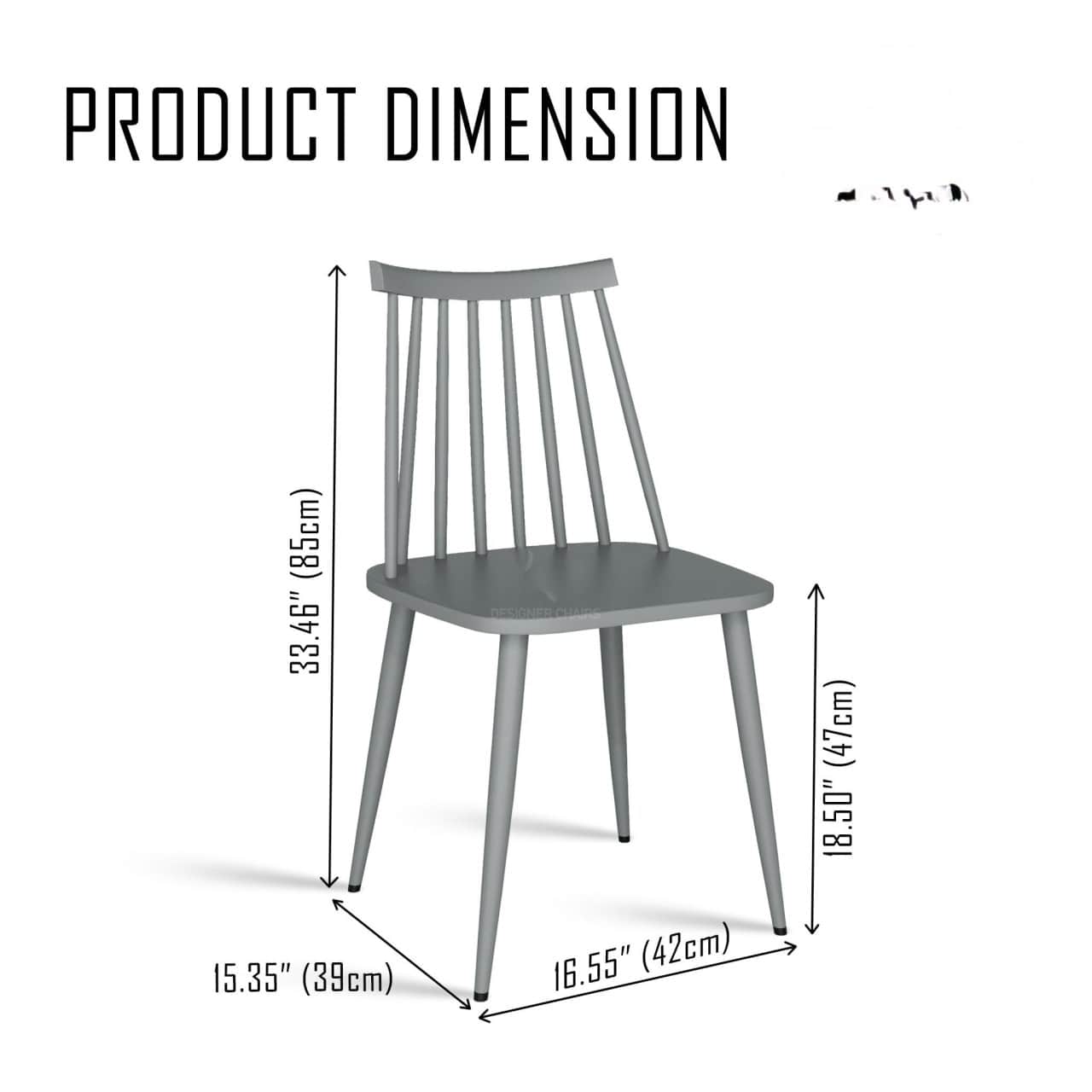 Argo Set of 2 Plastic Dining Chair (Grey) - top_view