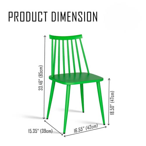 Argo Set of 2 Plastic Dining Chair (Green)