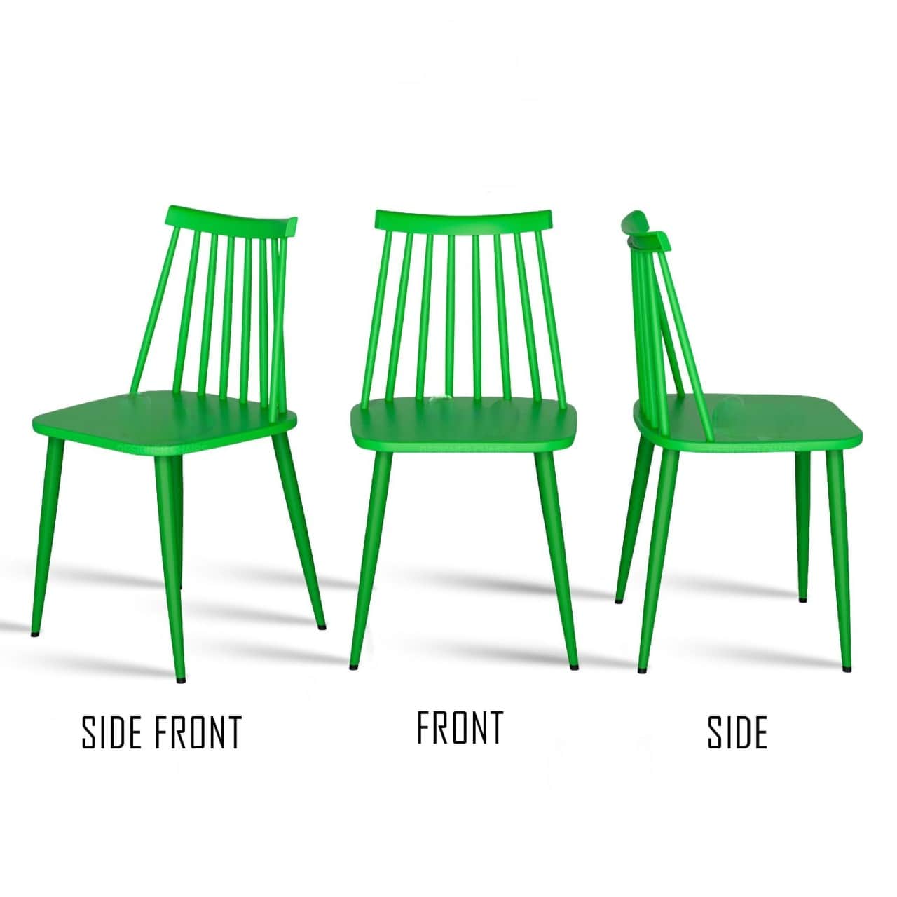 Argo Set of 2 Plastic Dining Chair (Green) - rear_view