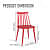 Argo Set of 2 Plastic Dining Chair (Red) - front_view