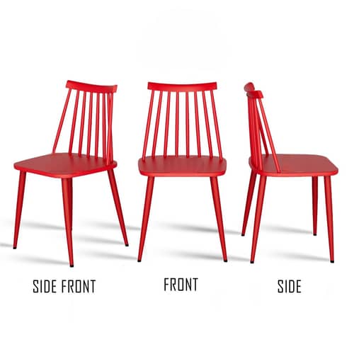 Argo Set of 2 Plastic Dining Chair (Red)