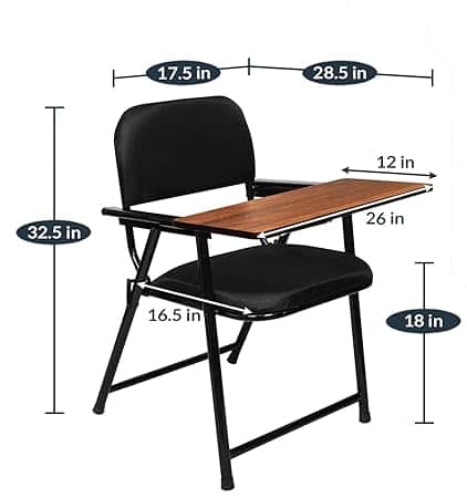 Barcelona Folding Chair with Writing Pad - top_view