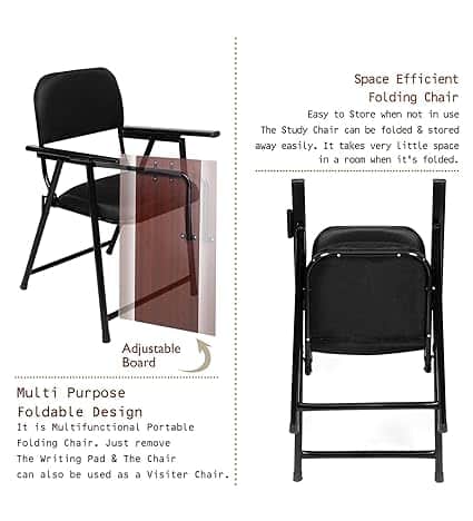 Barcelona Folding Chair with Writing Pad - rear_view