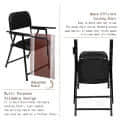 Barcelona Folding Chair with Writing Pad - rear_view