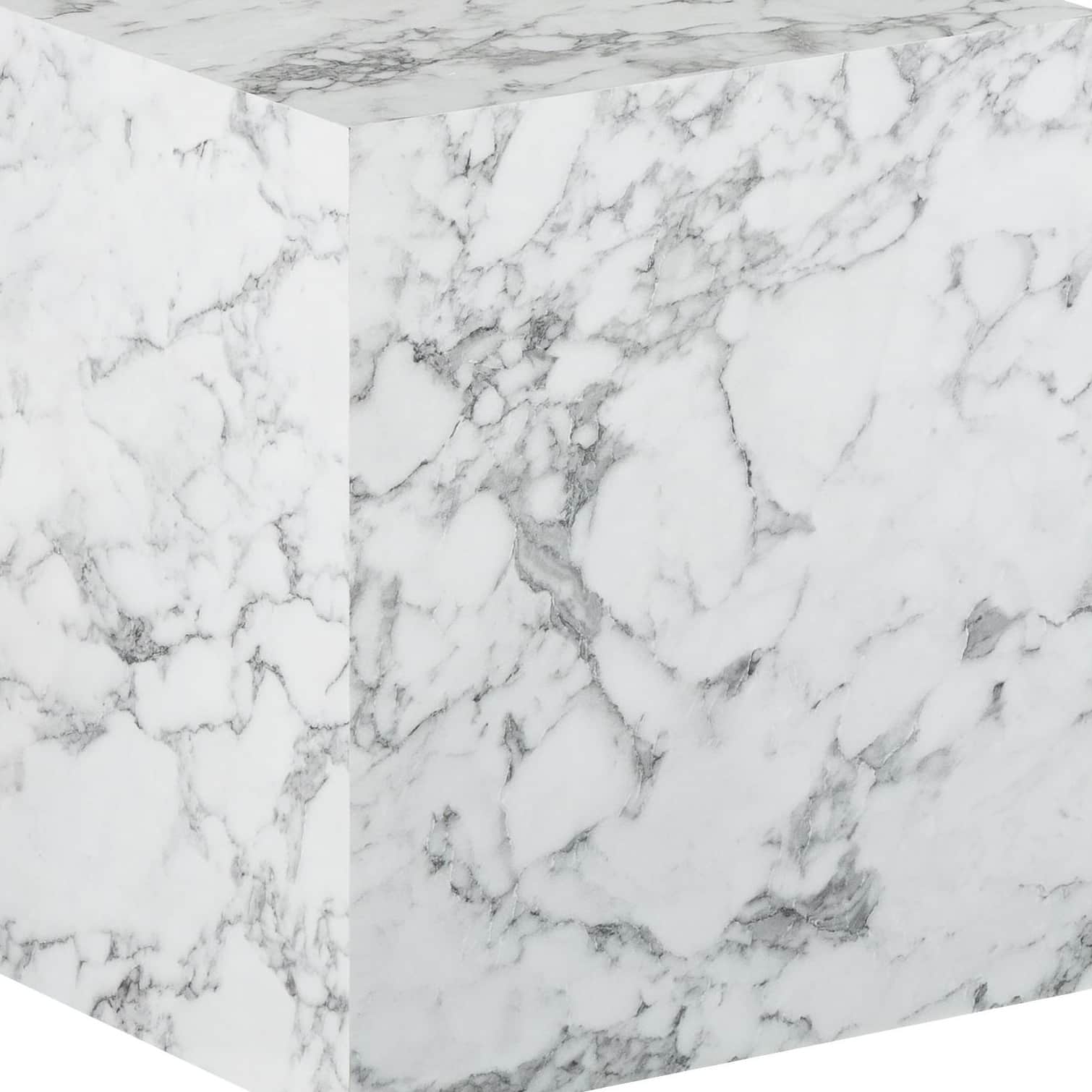 Barcelona End Table in White Finish - left_view