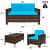 Argo Wicker Outdoor Patio Furniture Set with Table (Blue) - left_view