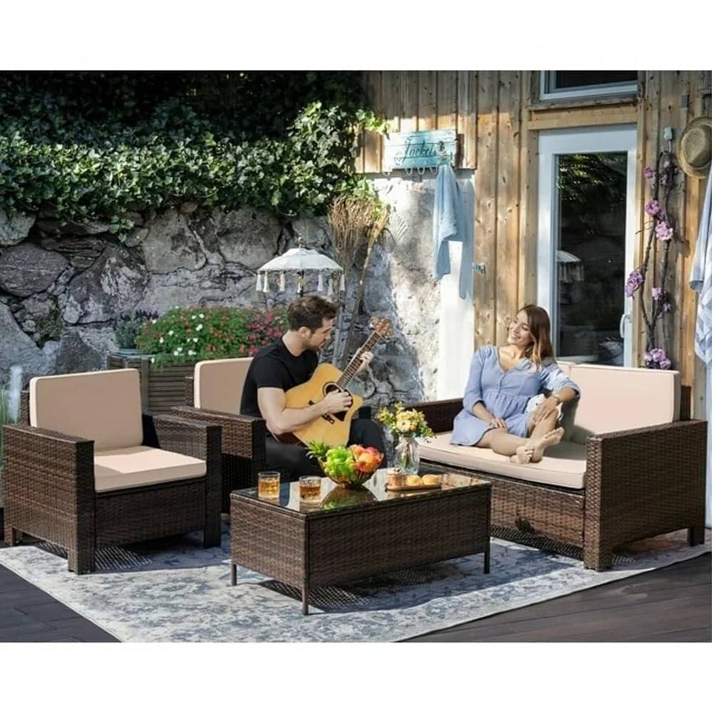 Argo Wicker Outdoor Patio Furniture Set with Table